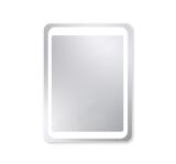 Zrcadlo 80 x 60 cm LED osvětlení rám oblé rohy STELLA